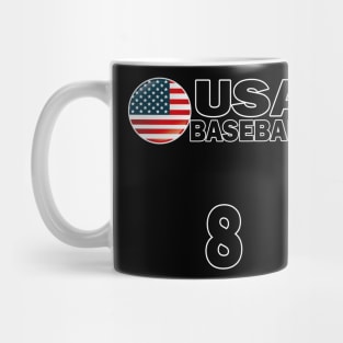 USA Baseball Number 8 T-shirt Design Mug